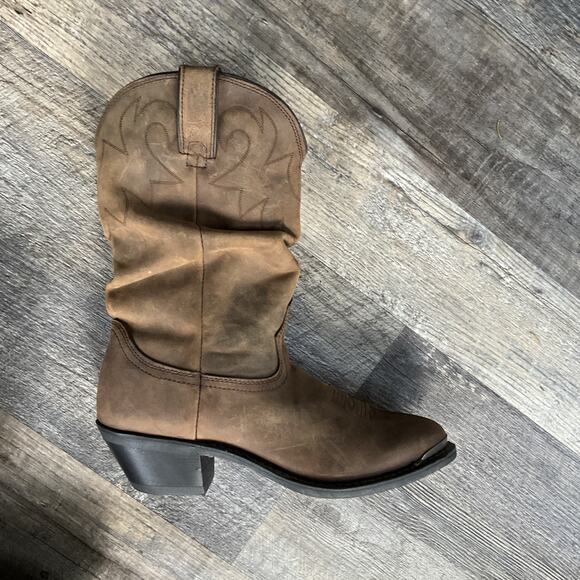 Durango RD542 Women's size 8.5 M 11" Slouch Western Boot Distressed Tan Cowgirl - Picture 10 of 16